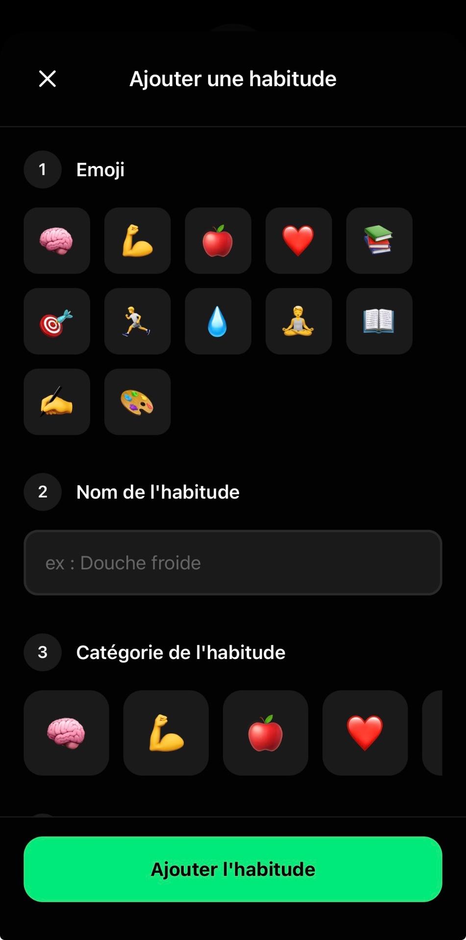 Ajouter une nouvelle habitude